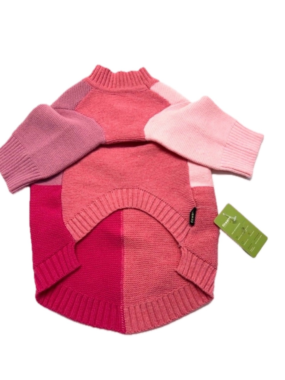 Patchwork Pink Colorblock Knit Dog/Cat Sweater